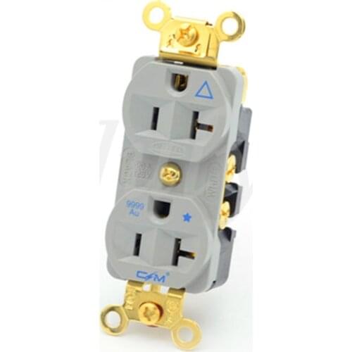 CM audio flagship 9999AU nano-plated pure gold ice fire version audio power wall plug American standard 20A socket