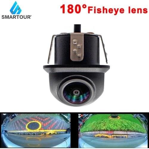 SMARTOUR Vehicle Rear Front Side View Camera FishEyes Starlight Night Vision Waterproof Straw Hat Car Camera Including Drill Bit