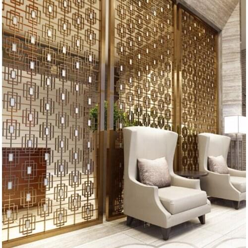 SUS 201 304 Modern dividers screens Stainless Steel metal interior living room hotel partition decoration