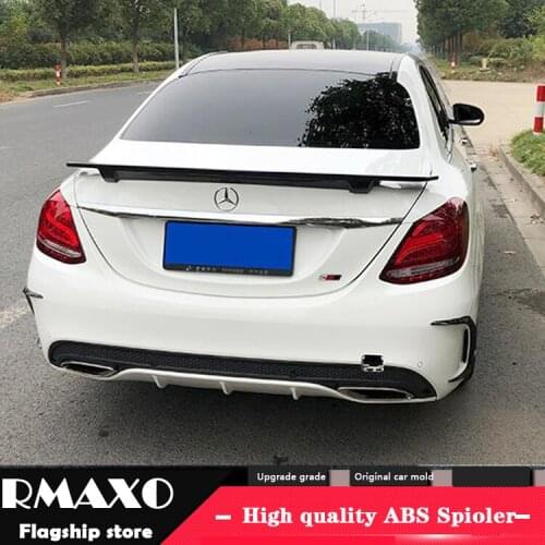 For Benz W205 Spoiler 2015-2018 ZDK C-class C180 200 260 300 C63 High Quality ABS Material Car Rear Wing Color Rear Spoiler