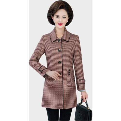 Trending Products 2020 Women trench coat autumn Elegant Oversized coats Top women clothing Middle age clothing Free shipping 139