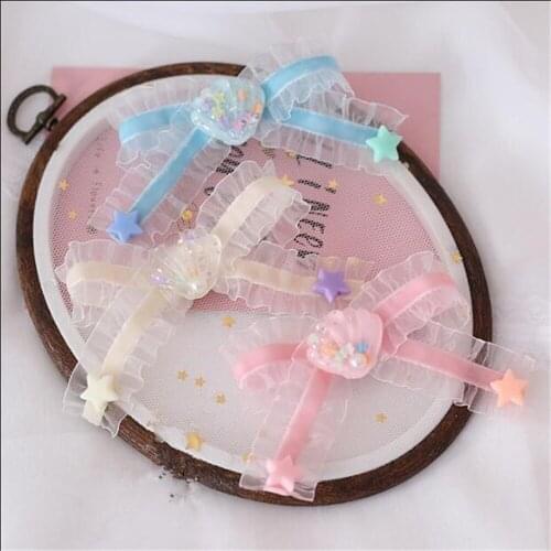 Fairy Shining Star Shell Bowknot Hairpin Hair Accessories Japanese Kawaii Girl Hair clips Headwear Side clip B899