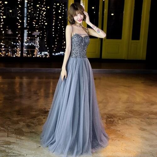 Vestidos de Fiesta 2021 Tulle A line Formal Party Gown Sexy Long Evening Dresses