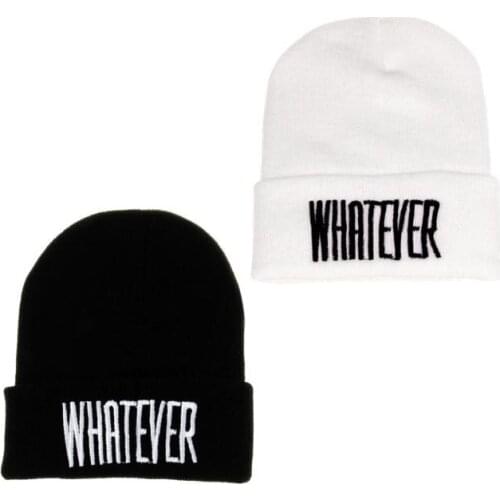 Winter hat fashion Reusable Black Whatever Beanie And Snapback Men And Women beanie шапка женская зима gorro sombreros de mujer