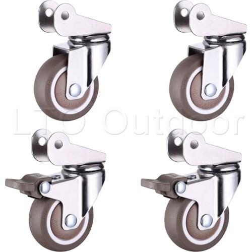 1/4PCS Furniture Casters Wheels Soft Rubber Swivel Caster Wheel For Platform Trolley Chair Household Accessories