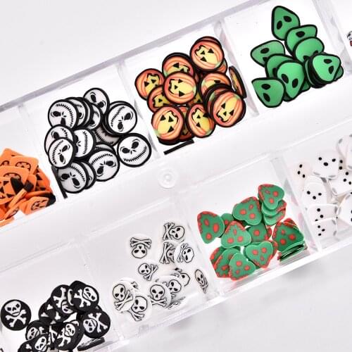 1Box Halloween Manicure Sticker Skull Head Bat Pumpkin Lantern Funny 3D Nail Art Design Phototherapy Nail Sticker 2021 New