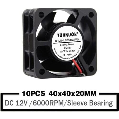 10pcs/lot YOUNUON 24V 2Pin 40mm 4CM 4020 40x40x20mm Brushless DC Axial Cooling Fan