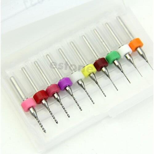 10Pcs PCB Print Circuit Board Carbide Micro Drill Bits Tool 0.3mm to 1.2 mm NEW