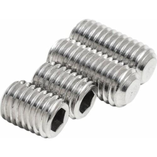 1000PCS DIN913 m2 m2.5 m3 m4 m5 m6 304 Stainless Steel Thread Grub Screws Flat Point Hexagon Socket Set Screws Headless