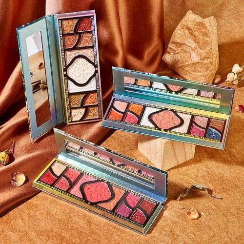 11 Colors Ancient Relief Flower Eyeshadow Palette Chinese Noble Style Makeup Pearly Sequins Luxury Eye Shadow Dropship TSLM1