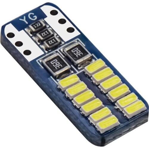 1x T10 W5W 168 192 Led Tail License Plate Light 3014 24 SMD 12V For Auto Lamp CANBUS NO Error Car Marker Parking Bulb White