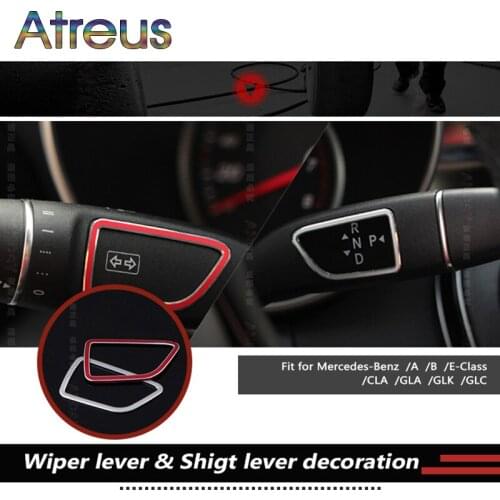 2pc Car Wiper Lever shift Frame Stickers For Mercedes Benz W212 W213 W176 W246 C117 X253 A B E GLA GLK CLA GLC Class Accessories