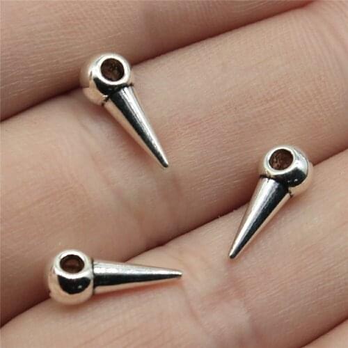 20pcs 13x5x4mm 3D Taper Awl Bodkin Charm Pendants For Jewelry Making Taper Awl Bodkin Pendants Charm Awl