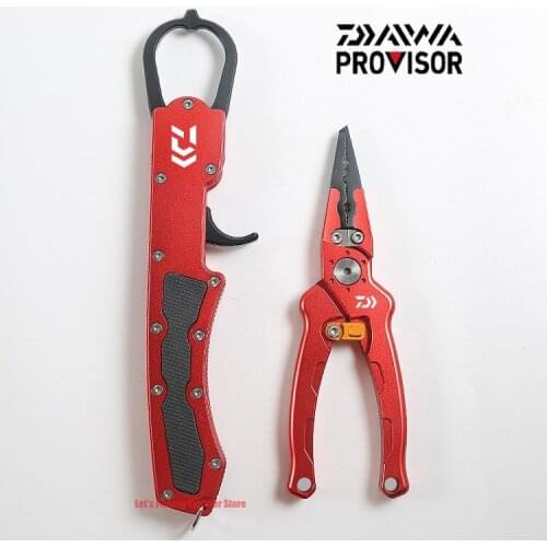 2021 Daiwa Portable Catch Fishing Tool Fish Control Clamp Tackle Holder Anti Slip Clip Rope Lip DAIWA Fish Grip Pliers Aluminum