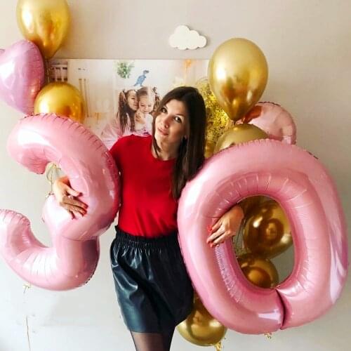 40 Inch Macaron Blue Pink Foil Number Balloons 0 1 2 3 4 5 6 7 8 9 Birthday Party Baby Shower Wedding Decoration Festival Ballon