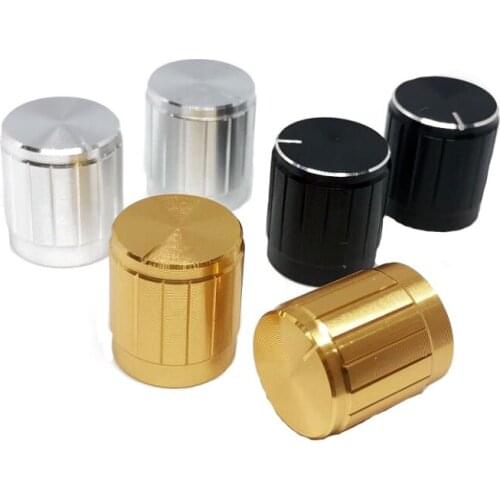 5pcs Black Silver Golden Aluminium Alloy Switch Caps Potentiometer knobs Encoder Switch Plum Shaft D Axis Half Shaft 15x17mm