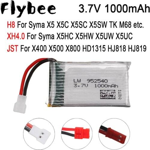 3.7V 1000MAH lipo Drone Battery For KY601S Syma X5 X5C X5SC X5SW TK M68 MJX X705C SG600 X5HC X5HW X5UW X5UC X400 X500 X800