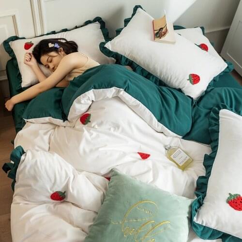 White Double Bedding Sets Cotton Luxury Queen Size Nordic Sloth Bedding Sets Modern Bedroom Parure De Lit Household Goods DG50BS