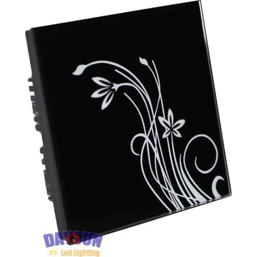 Free Shipping Wall Switch AC110V-260V 2 Gang 2 Ways Home Touch Switch Luxury Crystal Glass Panel ON/OFF Switch Universal 86*86mm