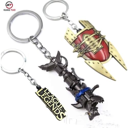 LOL Keychain Out Of Lollie Jin Kesi Key Chain Dawning Goddess Leona Shield Key Ring League Of Legend LOGO Jewelry Pendant