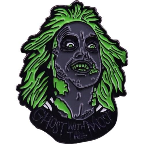 Beetlejuice ghost show time brooch vintage horror cool addition to Halloween