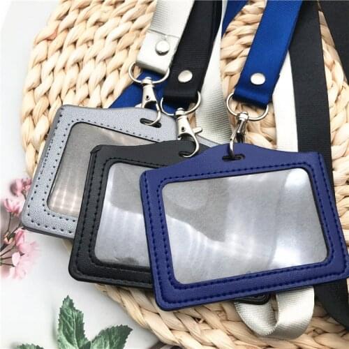 Name Credit Card Holders Women Men Bank Card Holder Students Bus Card Case Lanyard Male Visit Door Identity Badge Cards Cover