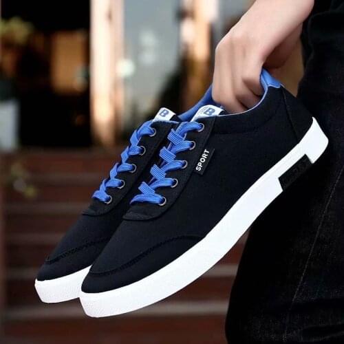 Men Casual Shoes Fashion canvas Autumn Flat Shoes Lace Up Breathable Male Sneakers Classic White Mens Vulcanized Shoes