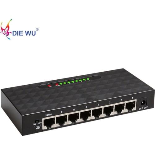 8 Port Gigabit Switch Desktop RJ45 Ethernet Switch 1000mbps Lan Hub switch 8 port Shell Plastic Network Switch EU US plug