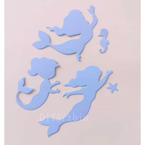 Mermaid metal cutting dies cut die mold Scrapbook paper craft knife mould blade punch stencils dies