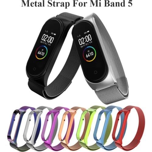 Metal Strap For Mi Band 5 Stainless Steel Bracelet Sport Wristbands miband Replacement Accessories For Xiaomi MiBand 5 Strap