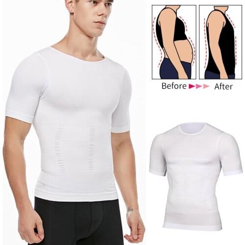 Mens Slimming Body Shaper Shapewear Abs Abdomen Compression Shirt to Hide Gynecomastia Chest Workout Tank Tops Undershirts Slim