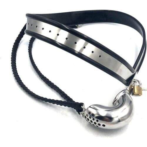 Stainless Steel Male Chastity Belt Cock Cage Pants Cbt BDSM Bondage Metal Chasitty Lock Panties Sex Toys For Men Adult Products