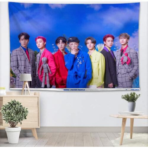 ATEEZ KPOP Wall Hanging Tapestry Sheets Home Decorative Tapestries Beach Towel Yoga Mat Blanket Table Cloth Wall Tapestry 0511