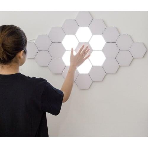Nordic Honeycomb Art LED Wall Lamp Loft British Creative Modular Assembly Helios Touch Lamp Quantum Lamps Magnetic Wall Lights