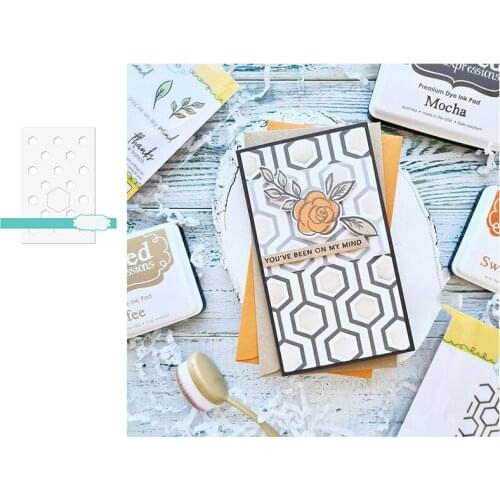 2021 New Geometric Figure Hexagon Circle Metal Cutting Die And Stamps Scrapbooking DIY Decoration Craft Embossing Make Albums