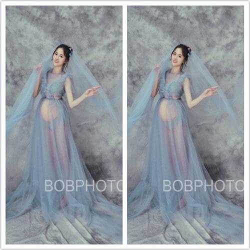 New Sexy Maternity Dresses Tulle Photography Long Pregnancy Dress Mesh Fancy Pregnant Women Maxi Gown For Photo Shoots Prop 2021