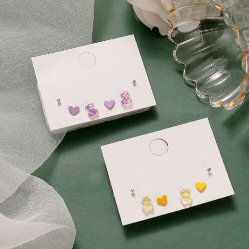 New Korean Kawaii Funny Plush Small Stud Earrings Cute Bow Bear Statement Dainty Earring Fashion Jewelry 2021 Brincos Wholesale