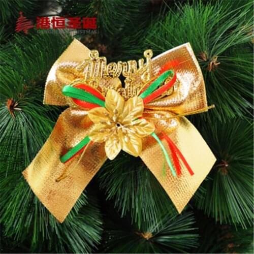 New Handmade Shiny Christmas Bow Decoration Christmas Tree Pendant Bow Christmas Party Supplier Home Decor