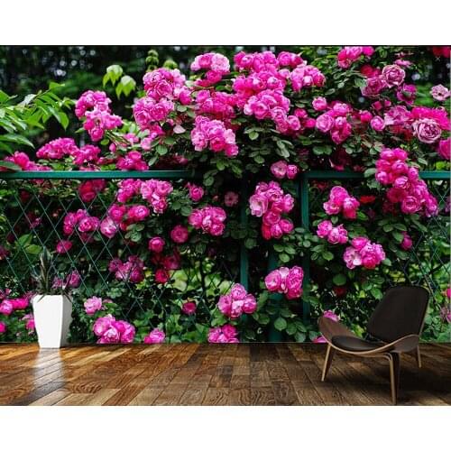 Papel de parede Beautiful Pink rose flower 3d wallpaper mural living room tv wall bedroom wall papers home decor