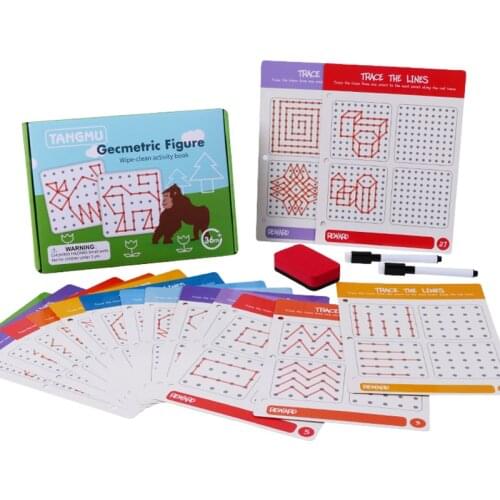 Montessori Pen Control Drawing Tablet DIY Color Shape Math Match Game Book Drawing Set Learning Educational Toy For Children Boy