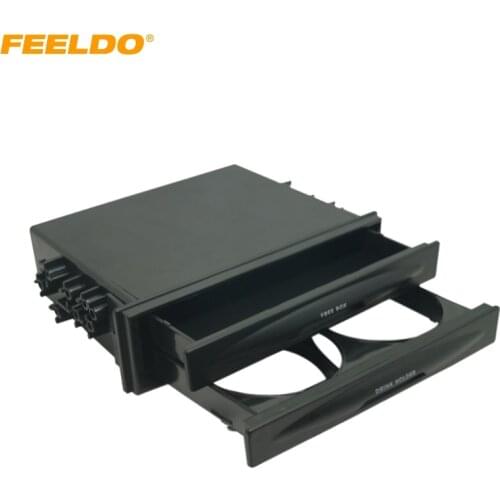 1DIN Size Car Stereo Dashboard Installation Mounting Refitting Trim Fascia Spacer Pocket Storage Drawer With Drink Cup Holder