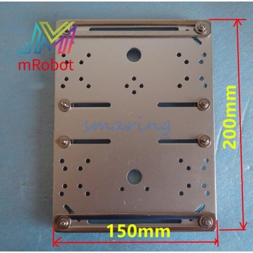 Smart Car Aluminum Alloy 300mm*200mm*12mm Remote Control Car DIY Robot Chassis Accessory for Toy