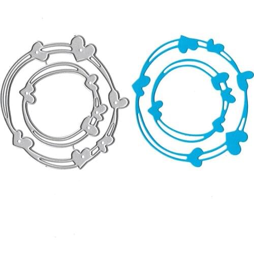 Heart Circle Metal Cutting Dies Stencil Scrapbook Photo Alum Paper Card DIY Embossed Decorative Craft Slimline Die Handmade Mold