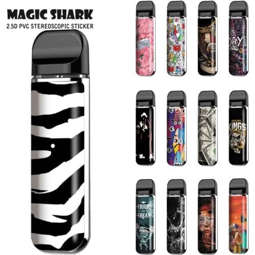 Magic Shark Mummy Dollar Money Flower Eagle Zera Bumpy PVC E Cigar Pod Vape Case Cover Sticker for Smok Novo