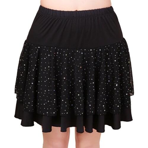 Latin dance skirt Womens Training Performance short Pleated skirt Cha cha/Rumba/Samba/Paso Doble short skirt