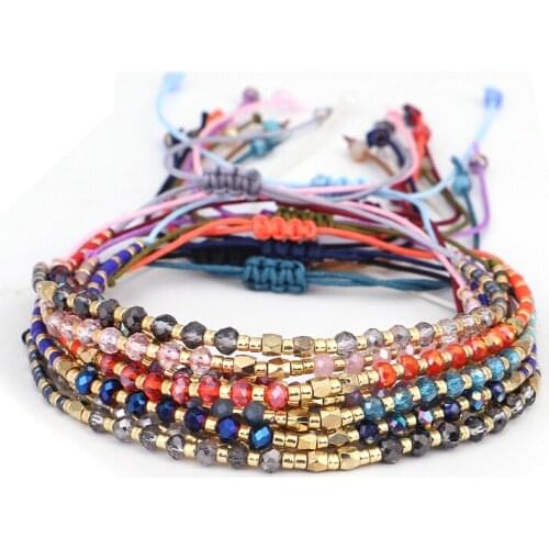 Delicate Miyuki Handmade Bracelet For Women Boho Natural Crystal Bracelet Copper Seed Beads Rope Chain Bracelet Love Gift