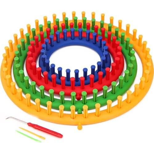 1 Set Knitting Loom Rectangle Round DIY Knitting Loom Scarf Sweater Hat Shawl Stitching Knit Handmade Craft Weaving Tool