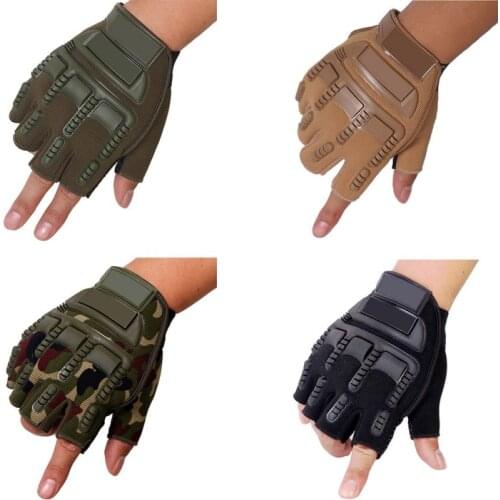 1 Pair Military Tactical Gloves Outdoor Sport Hunting Half Finger Gloves Cycling Bicycle Anti-slip Breathable High Quality x