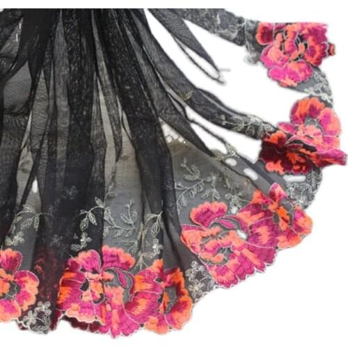 10Meters Lace Fabric Black Mesh Tulle Flowers Underwear Pattern DIY Crafts Sewing Suppies Decoration Accessories For Garments