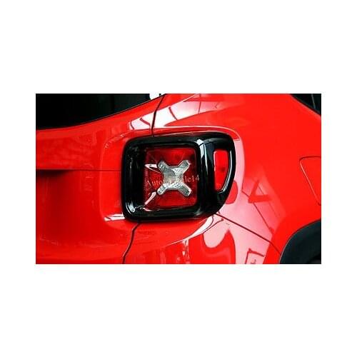 2pcs Chrome Black Rear Tail Light Lamp Frame Cover Trim for Jeep Renegade 2015